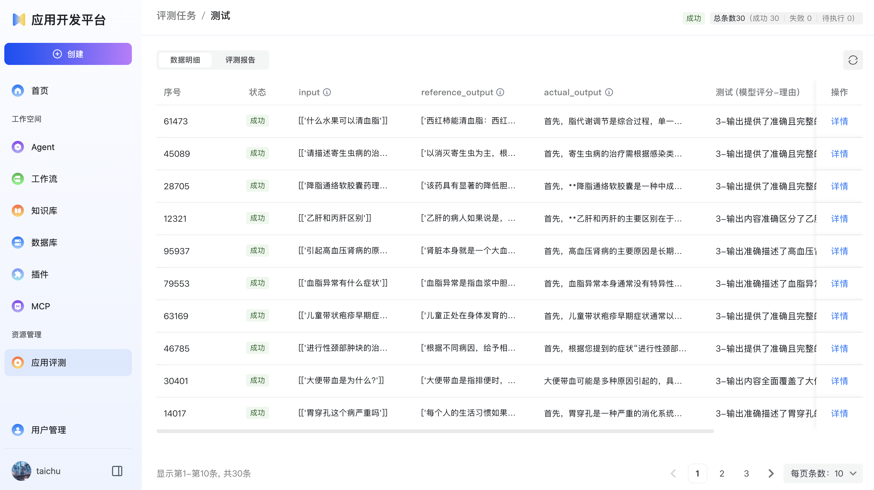 评测数据明细